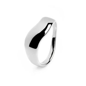 1. Anello fascia ondulata grigio acciaio