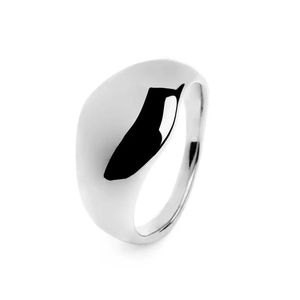 1. Anello fascia larga bombata grigio acciaio
