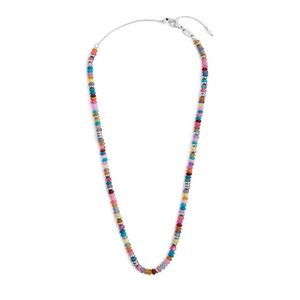 2. Collana perline colorate grigio acciaio