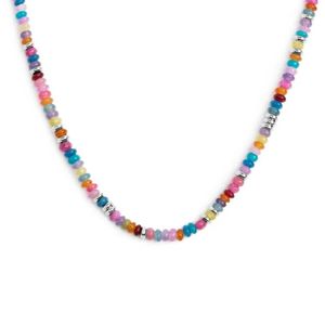 1. Collana perline colorate grigio acciaio