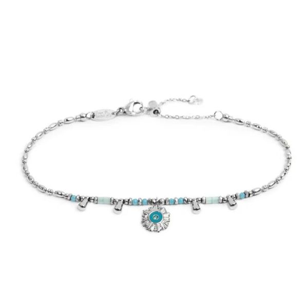 1. Chain bracelet with "sun" pendant steel gray Marlù Gioielli 18br221-t