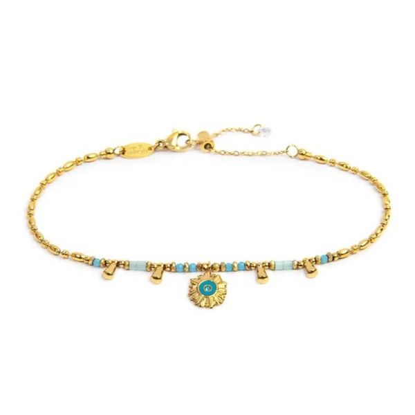 1. Chain bracelet with "sun" pendant gold Marlù Gioielli 18br221-t