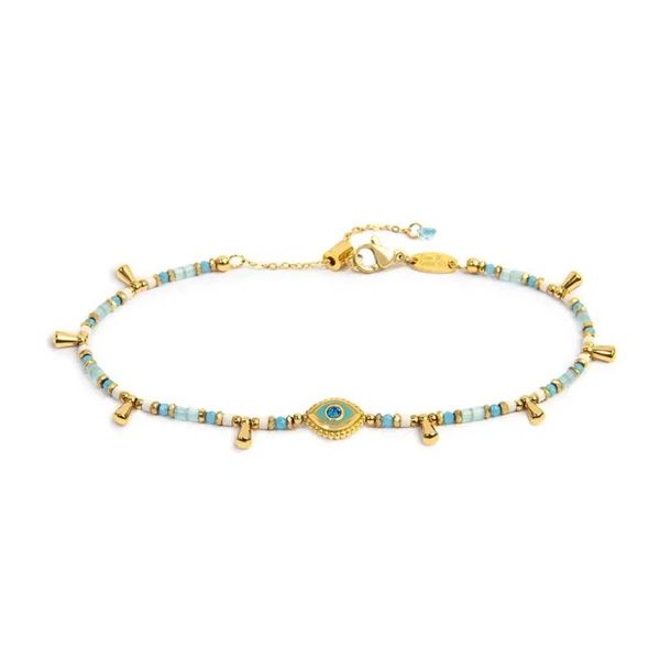 1. Beaded and "eye" bracelet gold Marlù Gioielli 18br222-t