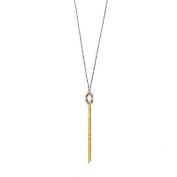 2. Collana a Y catena combinata nodo grigio acciaio/oro Marlù Gioielli 25cn0004gs