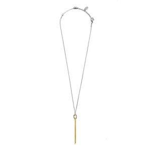 3. Collana a Y catena combinata nodo grigio acciaio/oro