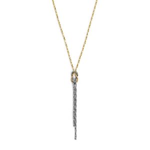 1. Y knot necklace combined chains gold