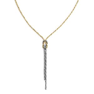 2. Y knot necklace combined chains gold