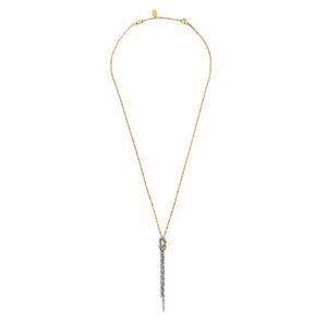 3. Y knot necklace combined chains gold