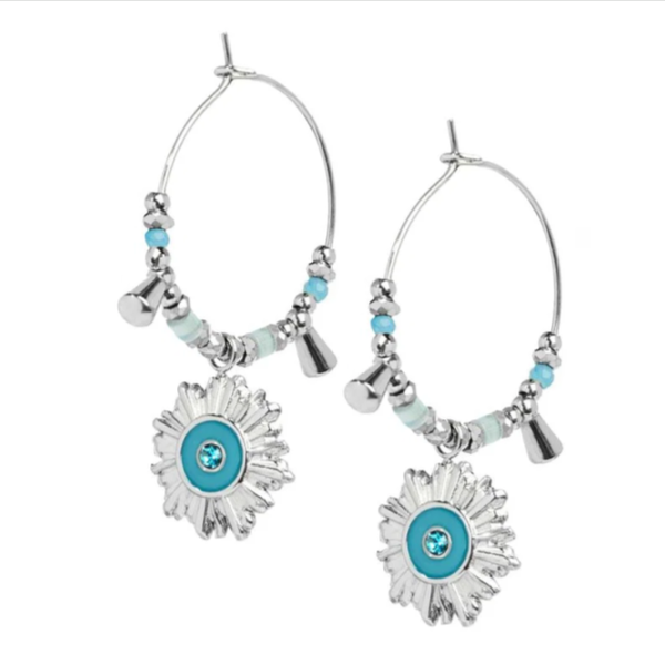 1. Hoop earrings with dangling sun steel gray Marlù Gioielli 18or127-t