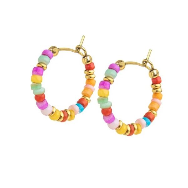 1. Orecchini cerchi perline oro Marlù Gioielli 18or129-rgb