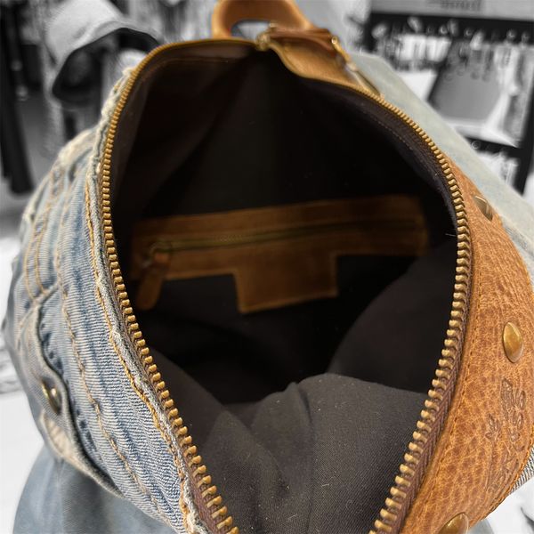 3. Zaino pelle combinato jeans Jeans BRASS Workshop zfj01