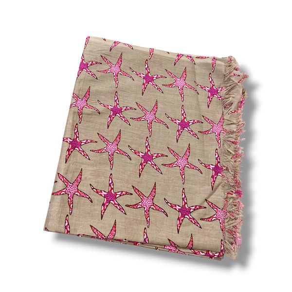 1. “Starfish” pareo Beige BRASS Workshop pstm01