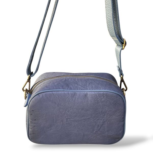 1. Rectangular shoulder bag blue BRASS Workshop brpa01