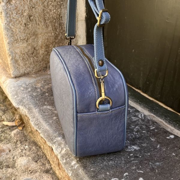 2. Rectangular shoulder bag blue BRASS Workshop brpa01