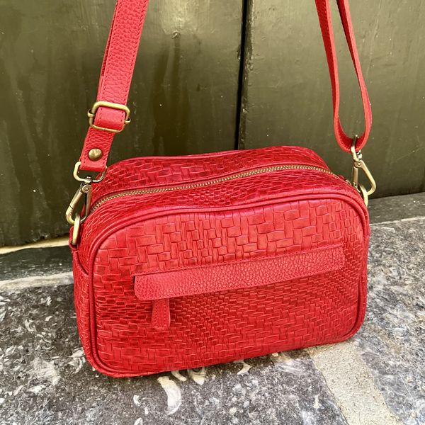 2. Borsa rettangolare a tracolla rosso BRASS Workshop brpa01