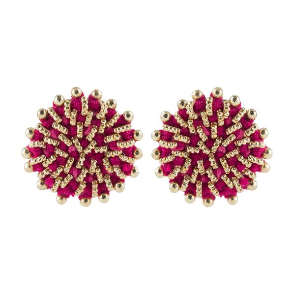 1. E703G Earrings fuchsia House Of Tuhina th-e703g