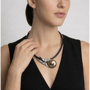 2. “Wind Dance” Pendant Necklace silver gray