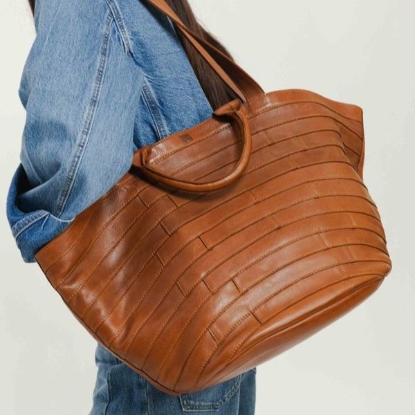 5. Biba Lewisburg Bricks Large Shoulder Bag brown BIBA leb1l