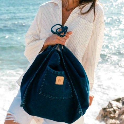 2. Borsa sacca BIBA Palm blu jeans BIBA plm1b
