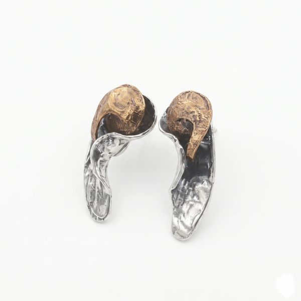 1. "Wind Wave" Drop Earrings silver gray Giuseppe Mandile ora129