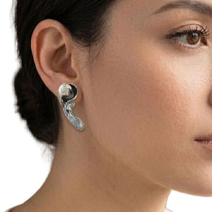 2. "Wind Wave" Drop Earrings silver gray