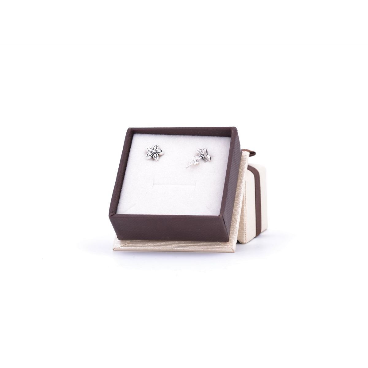2. Flowers 1, Mini Silver Earrings Silver BRASS Workshop brsmoa01