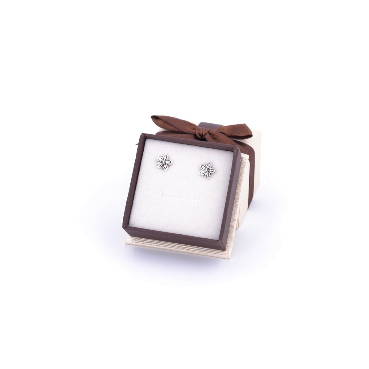3. Flowers 1, Mini Silver Earrings Silver BRASS Workshop brsmoa01