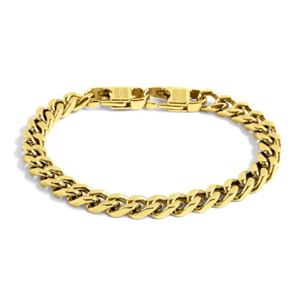 Steel Bracelet 8 mm chain gold Marlù Gioielli