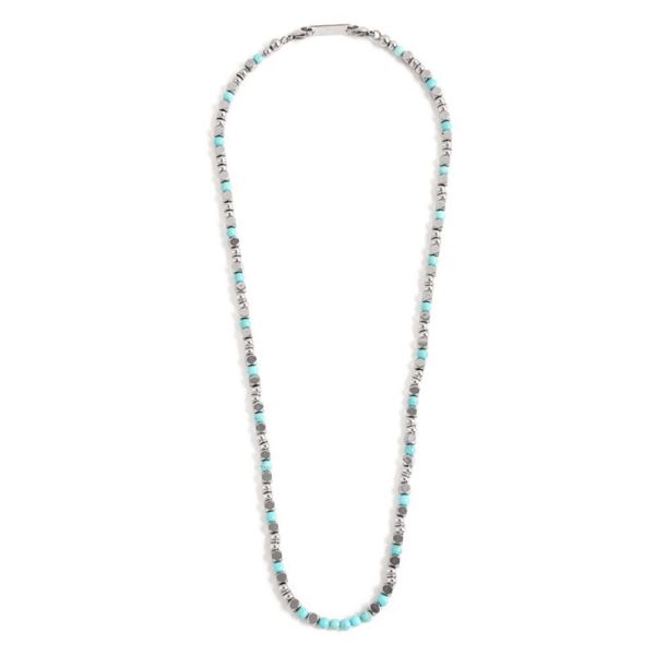 1. Collana Acciaio Pietre Turchesi Turchese