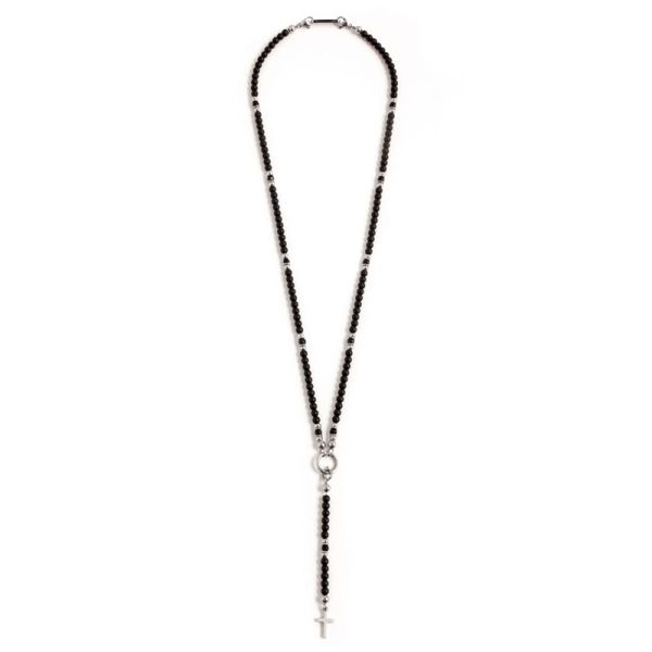3. Collana a Y con pietra nera Nero