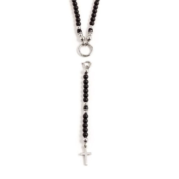 2. Collana a Y con pietra nera Nero