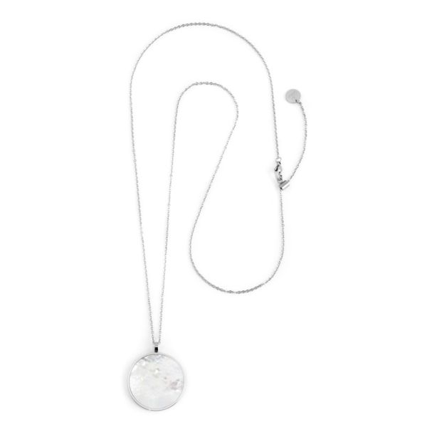 2. Round mother-of-pearl necklace steel gray Marlù Gioielli 2co0053-w