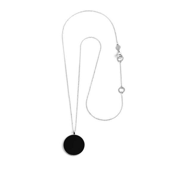 2. Black acrylic round necklace steel gray Marlù Gioielli 2co0053-n