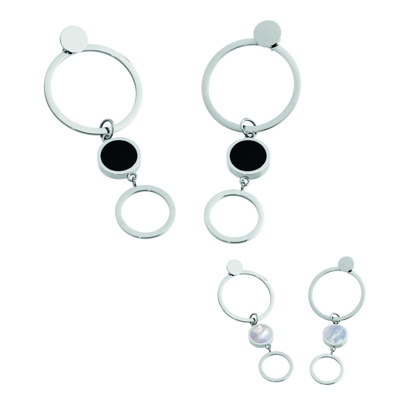 1. Round drop earrings Steel gray Marlù Gioielli 2or0039