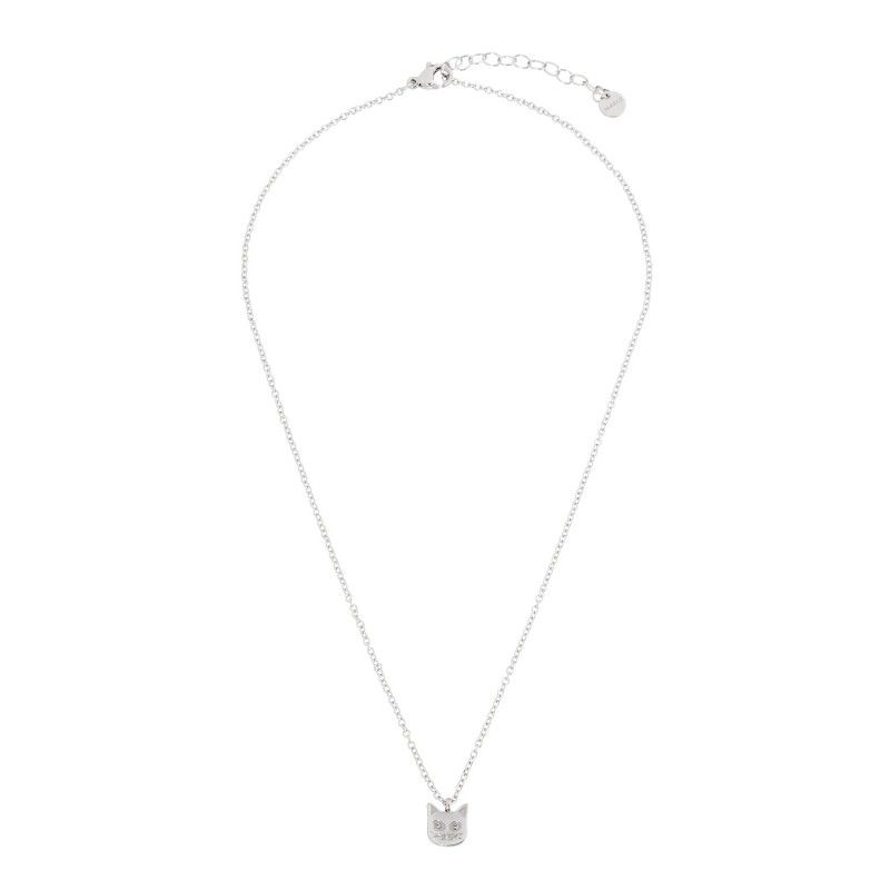 YFN Collana Donna Con Ciondolo Gatto In Argento 925 E Zirconia Cubica – Tono Oro – Lunghezza 18 Pollici – Regalo In Confezione Lusso