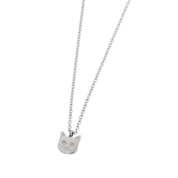 1. Cat necklace with rhinestones White Marlù Gioielli 18cn050