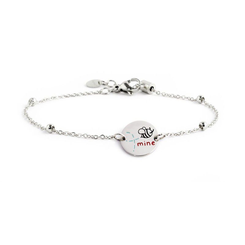 2. "Bee Mine" steel bracelet Steel grey Marlù Gioielli 18br143