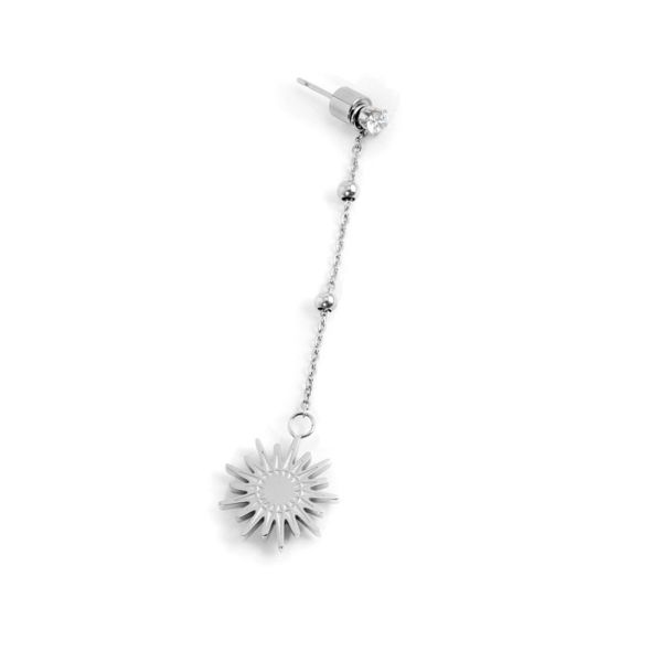 2. Single earring only 1.5 cm Steel grey