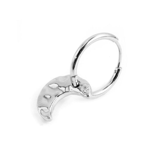 Mono orecchino luna cerchio 16 mm Acciaio Marlù Gioielli