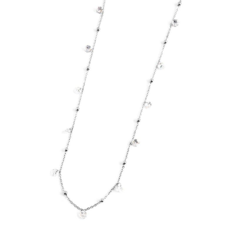 Morellato DROPS Collana Donna In Acciaio Con Cristalli – Gioiello Elegante Con Chiusura A Moschettone, Made In Italy (Lunghezza 40+5 Cm)