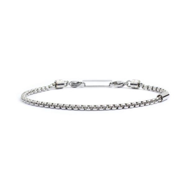 Steel box rounded bracelet 3 mm steel gray Marlù Gioielli