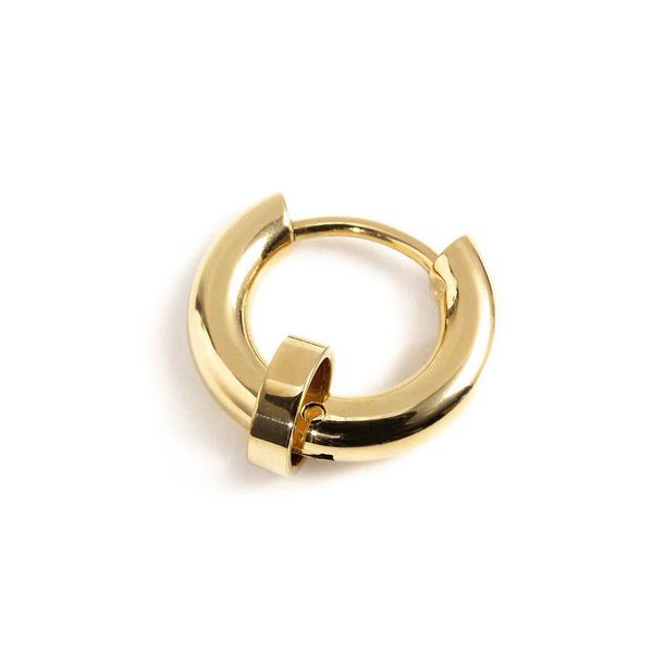 Steel single earring with 14 mm circle Gold Marlù Gioielli