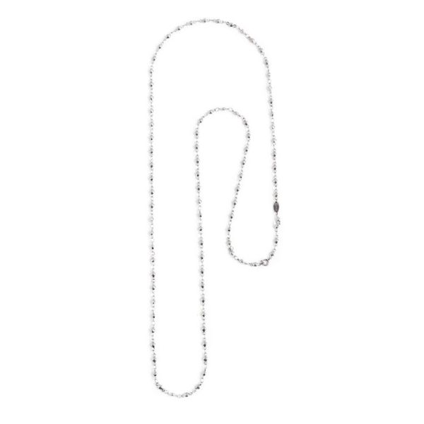 Collana acciaio catena con sfere 90 cm grigio acciaio Marlù Gioielli