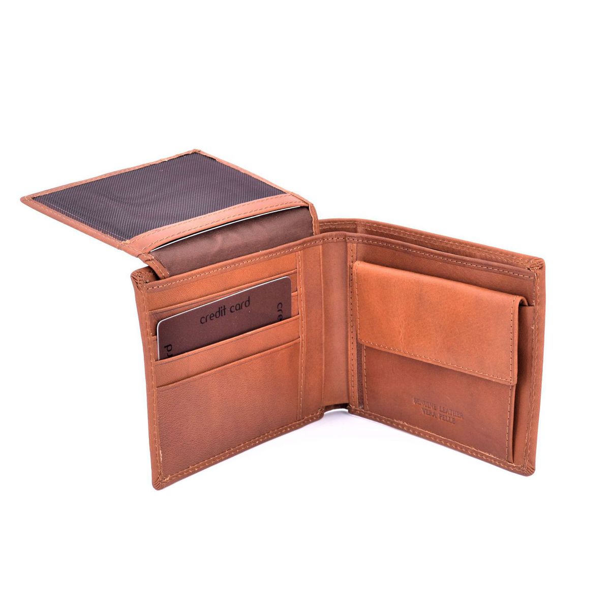 3. Portafogli doppia cucitura Marrone BRASS Workshop op-5021