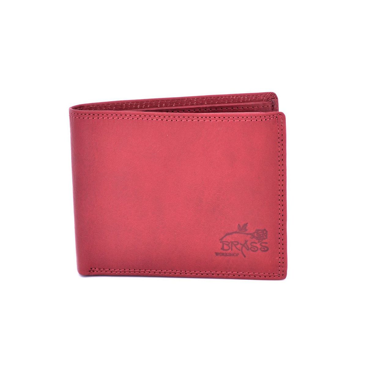 1. Portafogli doppia cucitura Rosso BRASS Workshop op-5021