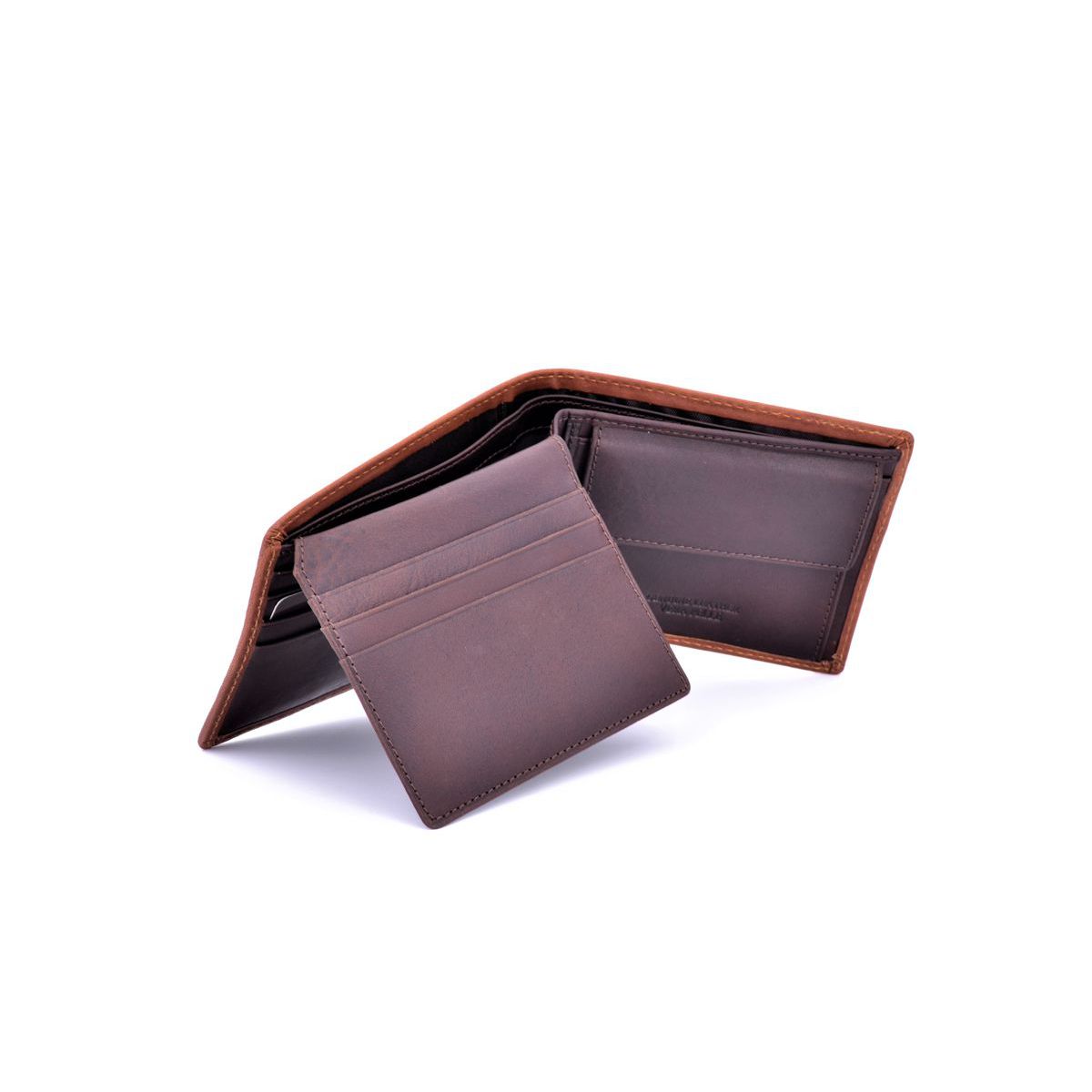 3. Portafogli pelle doppio colore Marrone/tm BRASS Workshop ob-4451