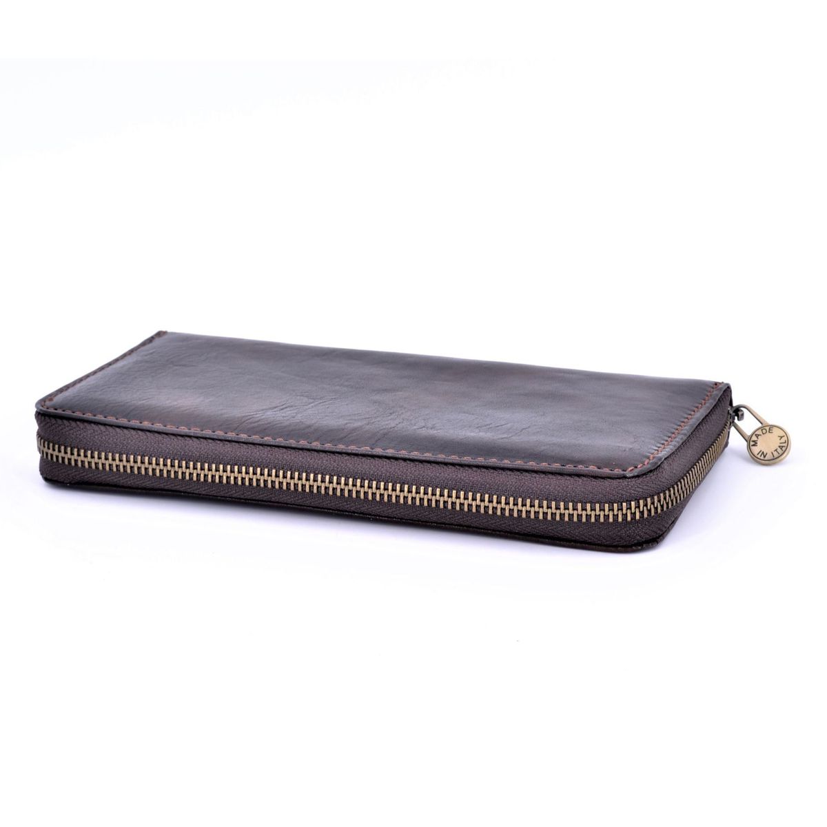 1. Portafogli unica zip Testa di moro BRASS Workshop it-004