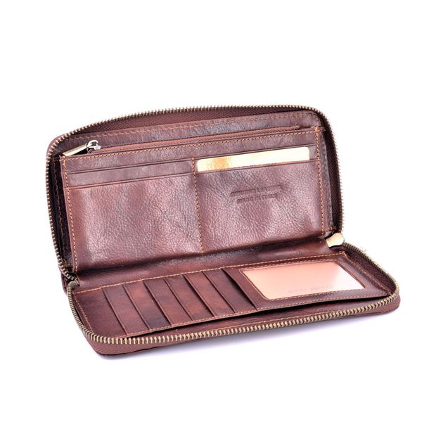2. Portafogli unica zip Marrone