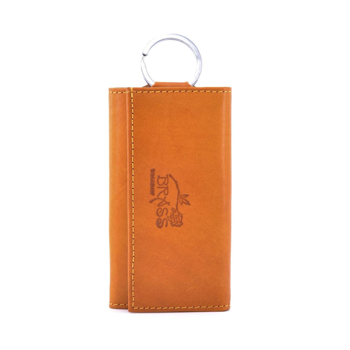 1. Portachiavi bottone con tasca Senape BRASS Workshop 7023p