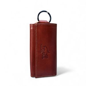 3. Button keychain with pockets Brown